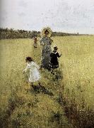 Ilia Efimovich Repin In the field of small road painting